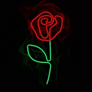NEON RÓŻA ROSE KWIAT dekoracja lampa