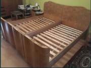Łóżko ART DECO złota brzoza PRL