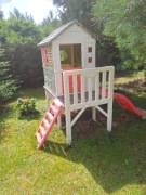 Domek plastikowy dla dzieci zjeżdżalnia piaskownica basenik