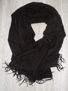 SZALIK CZARNY CIEPŁY FRĘDZLE MORAJ