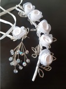 Dodatki ślubne ozdoba na szyję i do włosów