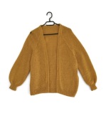 Kardigan Sweter Narzutka Oversize Miodowy |R. Uni