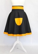 Fartuch kuchenny Wersja damska z koła czarny / pomarańcz