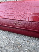 Ładny portfel damski czerwony ze skóry. Duży, pojemny NOWY,