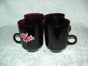 SZKLANKI OZDOBNE Z PRL-u - 4 SZT.