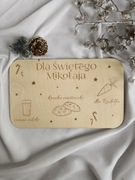 Drewniany Talerzyk dla Mikołaja na ciasteczko mleko i marchewkę