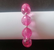 Bransoletka różowa kula dyskotekowa