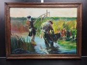 Obraz olejny Rybacy (kopia L. Wyczółkowski)