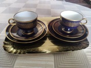 Para filiżanek z talerzykiem, śniadaniówki,. kolekcjonerski, nieużywany