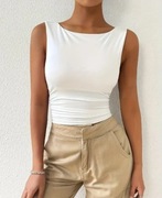 Nowy biały top bez rękawów L