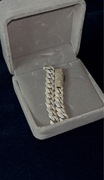 Bransoletka Cuban Link 8 mm ze srebra 925 wysadzana cyrkoniami 5A
