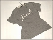 Diesel_Fajna szary dzianinowy t-shirt do pracy_R.XL