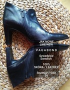 Vagabond Eleganckie szwedzkie botki na wysokim obcasie, 100% Skóra, Roz 39