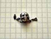 Oryginalny SREBRNY sygnet trupia czaszka pierscień SS lub Totenkopf    