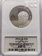 10 ZŁ DENAR BOLESŁAWA KRZYWOUSTEGO 2014 GCN PR70 MAX