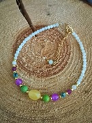 Bransoletka znak zodiaku Rak srebro 925 bursztyn 