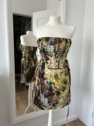 SUKIENKA gorsetowa print aniołki PrettyLittleThing NOWA L 40