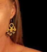 Piękne Kolczyki hand made soutache sutasz pszczółka żółte brązowe czarne