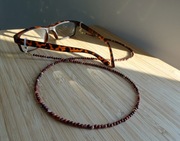 Łańcuszek do okularów kamienie Jaspis Picasso czerwony Rękodzielo