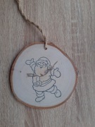 Bombka choinkowa drewniana. Zawieszka Bożonarodzeniowa Św Mikołaj 