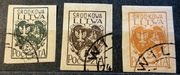 Litwa Środkowa Fi.20-22A kasowane, 1921r. Godło Litwy Środkowej
