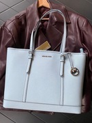 MICHAEL KORS Jet Set Travel torba shopper NOWA baby blue saffiano