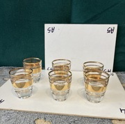 kieliszki do wódki pięknie zlocone - 6 szt vintage