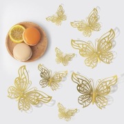 Motylki 10 szt ozdoba na tort złote