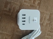 Listwa Zasilająca 12W1 Wieża Pionowa Przedłużacz 2M USB C A 8 Portów AC