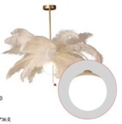 Lampa wisząca wewnętrzna nowoczesna elegancka pióra duża