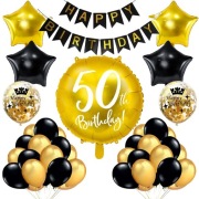 Zestaw dekoracji na 50 urodziny baner balony