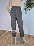 Eleganckie spodnie damskie z wysokim stanem r L 40 Made in Italy 