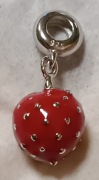 Pandora charms super truskawka emalia+gratisy 