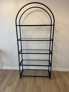 Witryna regał metalowy loft czarny z szybami