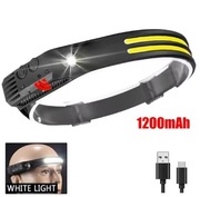 2szt Latarka czołowa LED COB USB 1200 mAh