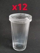 Szklanki z pokrywką 375 ml, 12 sztuk