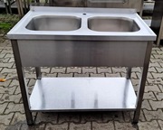 Zlew 2 komorowy z Półką - 100/60/85 cm - M.1247 N