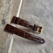 Pasek do zegarka 18mm skórzany Roamer gruby brązowyy złota klamra