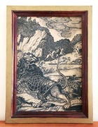 Drzeworyt | Lew w sieci