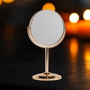 Home&You złote lustro stojące glamour 3x powiększenie 28 cm dwustronne