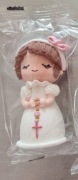 Figurka cukrowa dziewczynka komunia komunijna ihs
