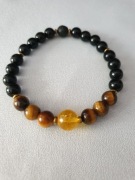 Bransoletka Turmalin , Cytryn , Tygrysie Oko