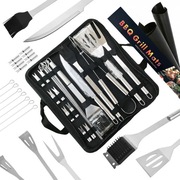 ZESTAW AKCESORIÓW DO GRILLA ZE STALI NIERDZEWNEJ 21w1 + MATY GRILL