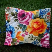 Mata pod kolana, podkładka, klęcznik z gryką - bajeczne kwiaty 