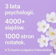 NOTATKI PSYCHOLOGIA PAKIET - 3 lata, 25 przedmiotów, 1000 stron!