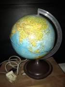 Globus podświetlany, lampka stolikowa  staroć vintage PRL 