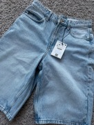 NOWE Bermudy Bershka Jeansy o kroju baggy - rozmiar 36 - Jasnoniebieski