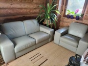 Komplet mebli skórzanych - sofa plus fotel