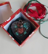 Mini szkatułka na biżuterię w kształcie serca decoupage