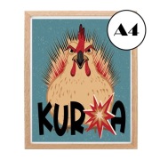 Plakat A4 / "Kur*a" wersja jasna